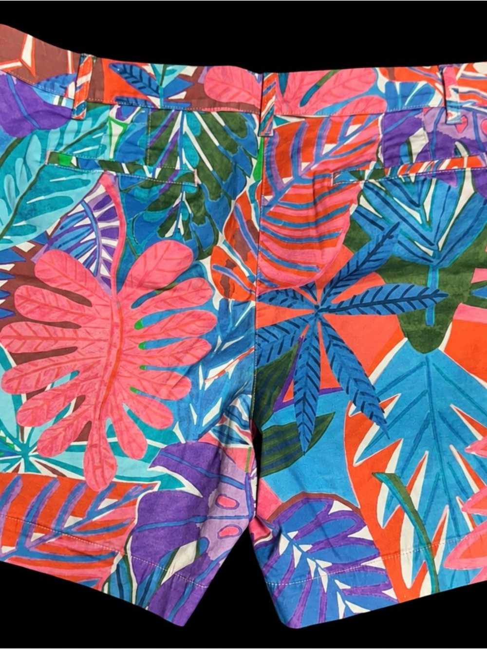Talbots Men’s Tropical Leaf Print Shorts in Blue, Pink, Green, Orange, Purple
